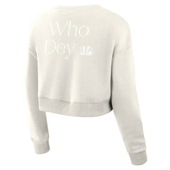 Cincinnati Bengals Fanatics Women's Studio Tri-Blend Cropped Pullover Sweatshirt