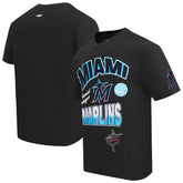Miami Marlins Pro Standard Turn It Up Dropped Shoulder T-Shirt | MLB Discount