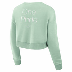 Detroit Lions Fanatics Women's Studio Tri-Blend Cropped Pullover Sweatshirt
