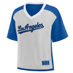 Los Angeles Dodgers Fanatics Oversized Race To Win V-Neck T-Shirt | MLB US