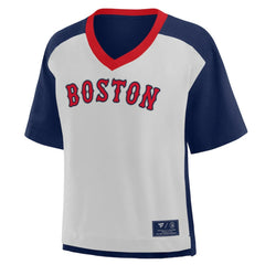 Boston Red Sox Fanatics Oversized Race To Win V-Neck T-Shirt | MLB Near me