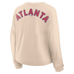 Atlanta Braves Fanatics Women's Oversized Stadium Slub Long Sleeve Henley T-Shirt | MLB Shop