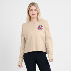 Atlanta Braves Fanatics Women's Oversized Stadium Slub Long Sleeve Henley T-Shirt | MLB Shop