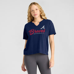 Atlanta Braves Fanatics Women's Fan Fave Stadium Slub Boxy T-Shirt | MLB Outlet