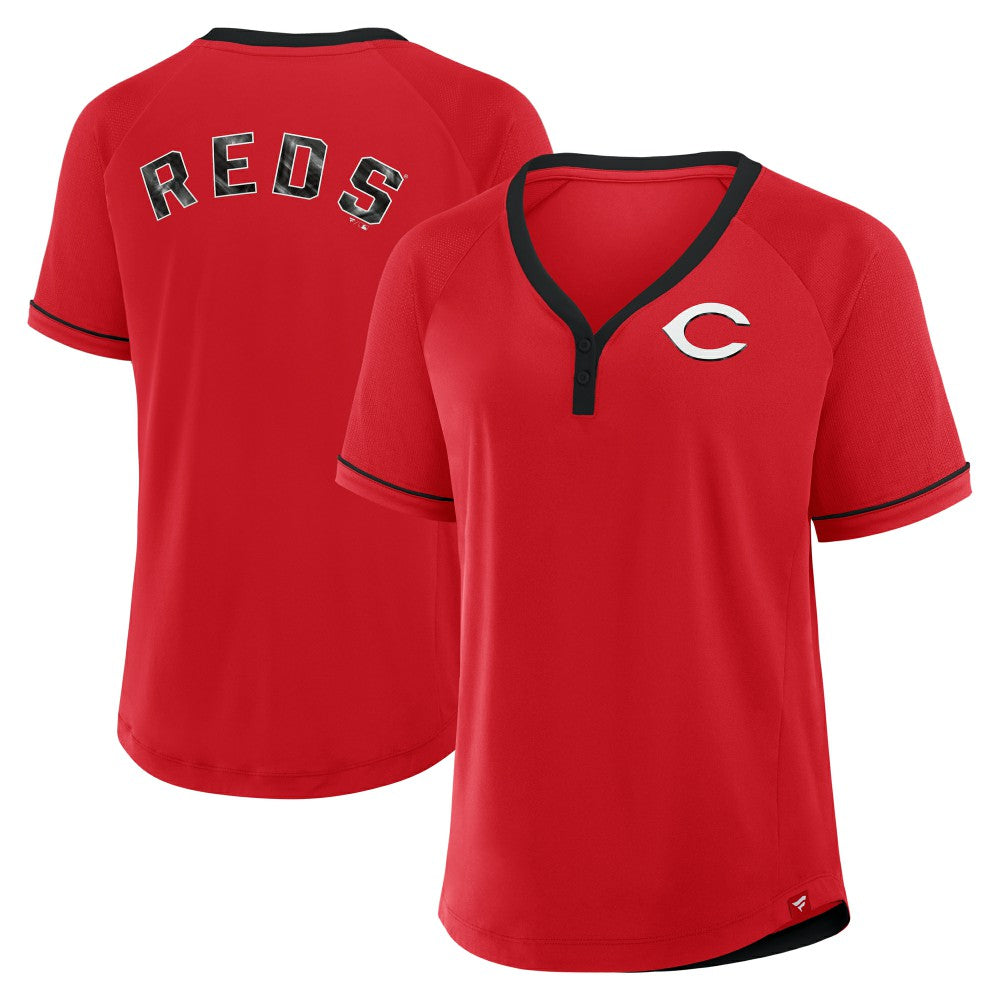 Cincinnati Reds Fanatics Women's League Diva Star Raglan V-Neck T-Shirt | MLB Near me