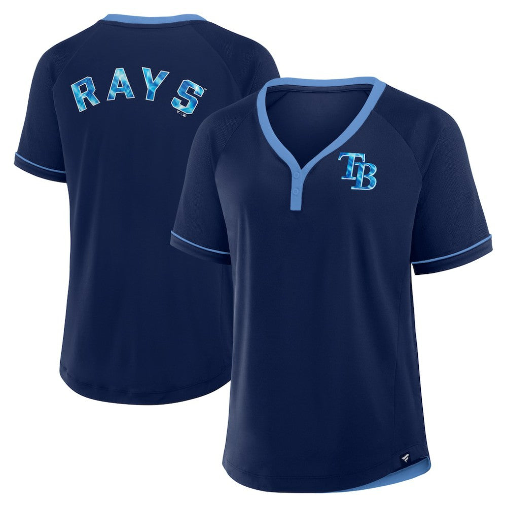 Tampa Bay Rays Fanatics Women's League Diva Star Raglan V-Neck T-Shirt | MLB US