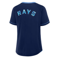Tampa Bay Rays Fanatics Women's League Diva Star Raglan V-Neck T-Shirt | MLB US