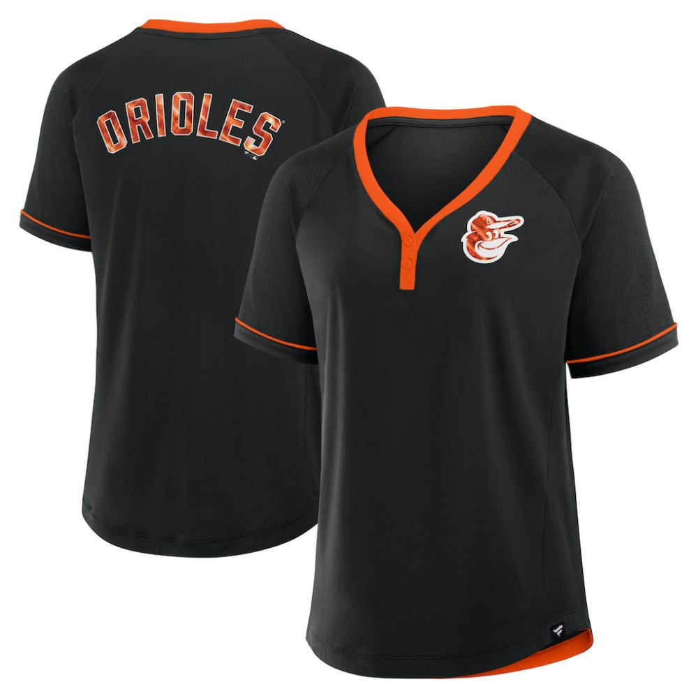 Baltimore Orioles Fanatics Women's League Diva Star Raglan V-Neck T-Shirt | MLB On Sale