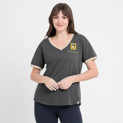 Pittsburgh Pirates Fanatics Women's Binge Worthy Stadium Slub V-Neck T-Shirt | MLB New