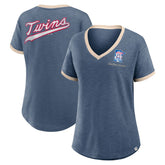 Minnesota Twins Fanatics Women's Binge Worthy Stadium Slub V-Neck T-Shirt | MLB For sale