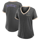 Colorado Rockies Fanatics Women's Binge Worthy Stadium Slub V-Neck T-Shirt | MLB Outlet