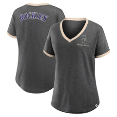 Colorado Rockies Fanatics Women's Binge Worthy Stadium Slub V-Neck T-Shirt | MLB Outlet