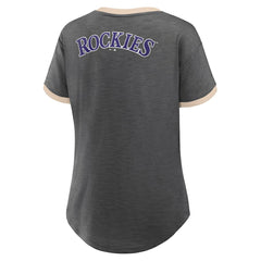 Colorado Rockies Fanatics Women's Binge Worthy Stadium Slub V-Neck T-Shirt | MLB Outlet