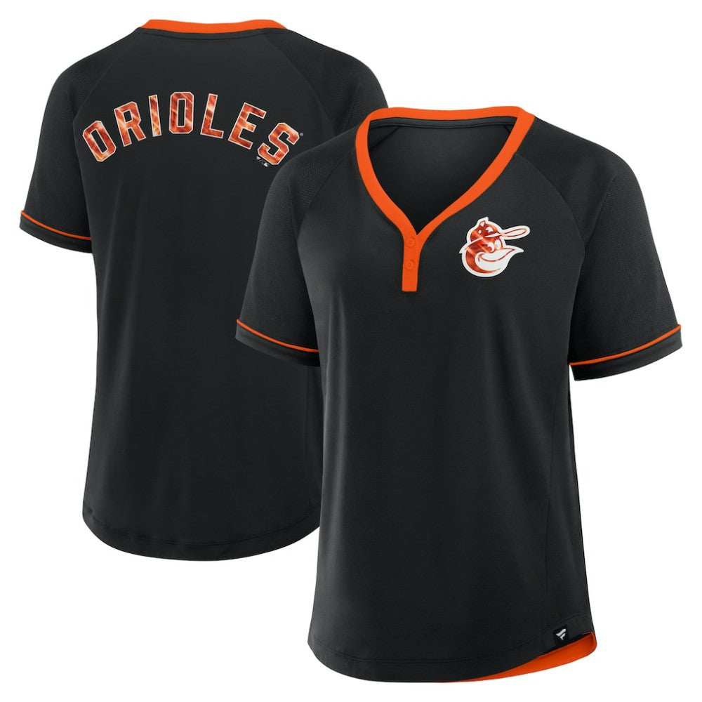 Baltimore Orioles Fanatics Women's Cooperstown Collection League Diva Raglan V-Neck T-Shirt | MLB Sale
