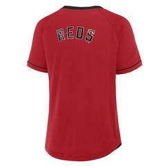 Cincinnati Reds Fanatics Women's Cooperstown Collection League Diva Raglan V-Neck T-Shirt | MLB Shop