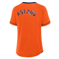 Houston Astros Fanatics Women's Cooperstown Collection League Diva Raglan V-Neck T-Shirt | MLB Discount