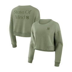New York Yankees Fanatics Women's Studio Cropped Pullover Sweatshirt | MLB New