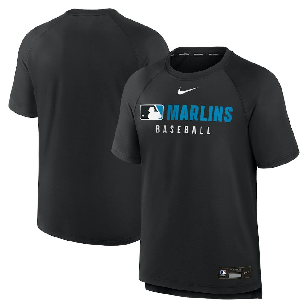 Miami Marlins Nike Authentic Collection Pregame Raglan Dri-FIT T-Shirt | MLB Online