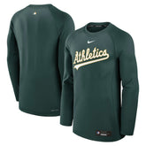 Athletics Nike Authentic Collection Game Time Raglan Dri-FIT Long Sleeve T-Shirt | MLB On Sale