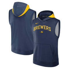 Milwaukee Brewers Nike Authentic Collection Dri-FIT Sleeveless Hoodie | MLB Sale