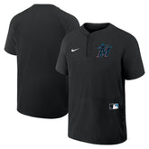 Miami Marlins Nike Authentic Collection Raglan Short Sleeve Windshirt | MLB Discount