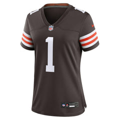 Cleveland Browns Nike Number 1 Bride Women's Game Jersey