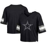 Dallas Cowboys 47 brand '47 Women's Double Header Scout Cropped V-Neck T-Shirt