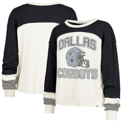 Dallas Cowboys 47 brand '47 Women's Plus Size Double Header Curve Toni Long Sleeve T-Shirt
