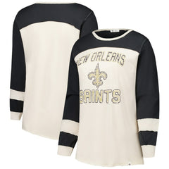 New Orleans Saints 47 brand '47 Women's Plus Size Double Header Curve Toni Long Sleeve T-Shirt