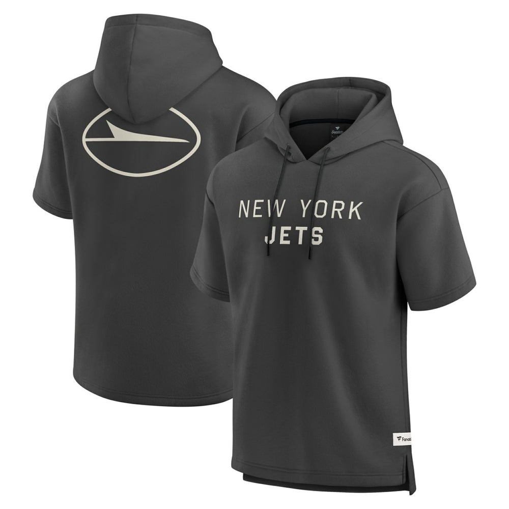 New York Jets Fanatics Elements Future Ground Lettering Short Sleeve Pullover Hoodie
