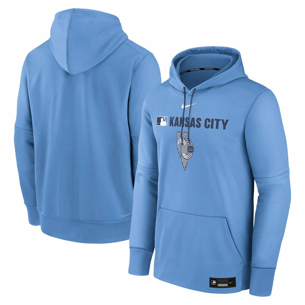 Kansas City Royals Nike Authentic Collection City Connect Therma Pullover Hoodie | MLB Shop