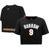 Cincinnati Bengals Joe Burrow Pro Standard Women's Player Name & Number Cropped Boxy T-Shirt