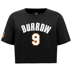 Cincinnati Bengals Joe Burrow Pro Standard Women's Player Name & Number Cropped Boxy T-Shirt