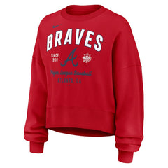 Atlanta Braves Nike Women's Oversized High Hip Pullover Sweatshirt | MLB Sale