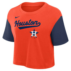 Houston Astros Nike Women's Script Dri-FIT Cropped T-Shirt | MLB US