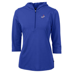 Los Angeles Dodgers Cutter & Buck Women's DryTec Virtue Eco Pique Recycled 3/4-Sleeve Half-Zip Pullover Hoodie | MLB Discount