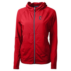 Cleveland Guardians Cutter & Buck Women's Adapt Eco Knit Hybrid Recycled Full-Zip Hoodie | MLB Online