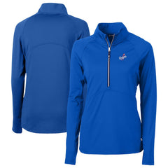 Los Angeles Dodgers Cutter & Buck Women's DryTec Adapt Eco Knit Stretch Recycled Raglan Half-Zip Top | MLB For sale