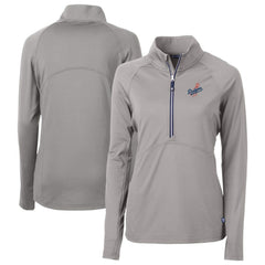 Los Angeles Dodgers Cutter & Buck Women's DryTec Adapt Eco Knit Stretch Recycled Raglan Half-Zip Top | MLB Outlet