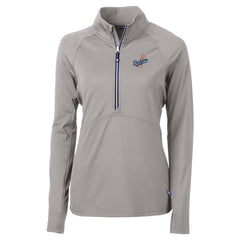 Los Angeles Dodgers Cutter & Buck Women's DryTec Adapt Eco Knit Stretch Recycled Raglan Half-Zip Top | MLB Outlet