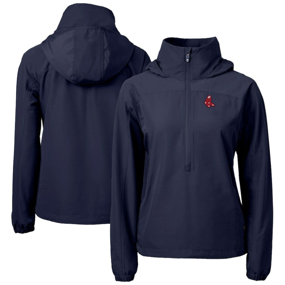 Boston Red Sox Cutter & Buck Women's Charter Eco Recycled Half-Zip Anorak Jacket | MLB Online