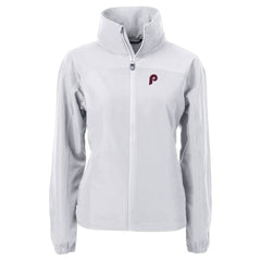 Philadelphia Phillies Cutter & Buck Women's Cooperstown Collection Charter Eco Recycled Full-Zip Jacket | MLB New