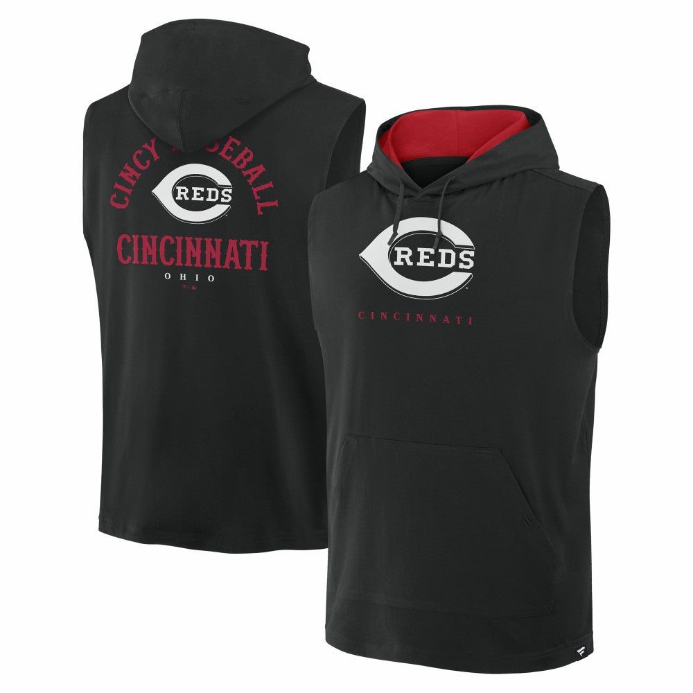 Cincinnati Reds Fanatics Fire Speed Sleeveless Pullover Hoodie | MLB On Sale