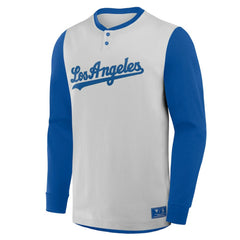 Los Angeles Dodgers Fanatics Clubhouse Long Sleeve Henley Shirt | MLB Sale
