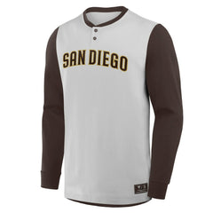 San Diego Padres Fanatics Clubhouse Long Sleeve Henley Shirt | MLB For sale