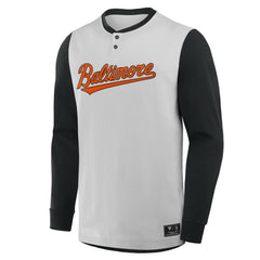 Baltimore Orioles Fanatics Clubhouse Long Sleeve Henley Shirt | MLB Shop