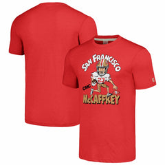 San Francisco 49ers Christian McCaffrey Homage Unisex Caricature Player Tri-Blend T-Shirt