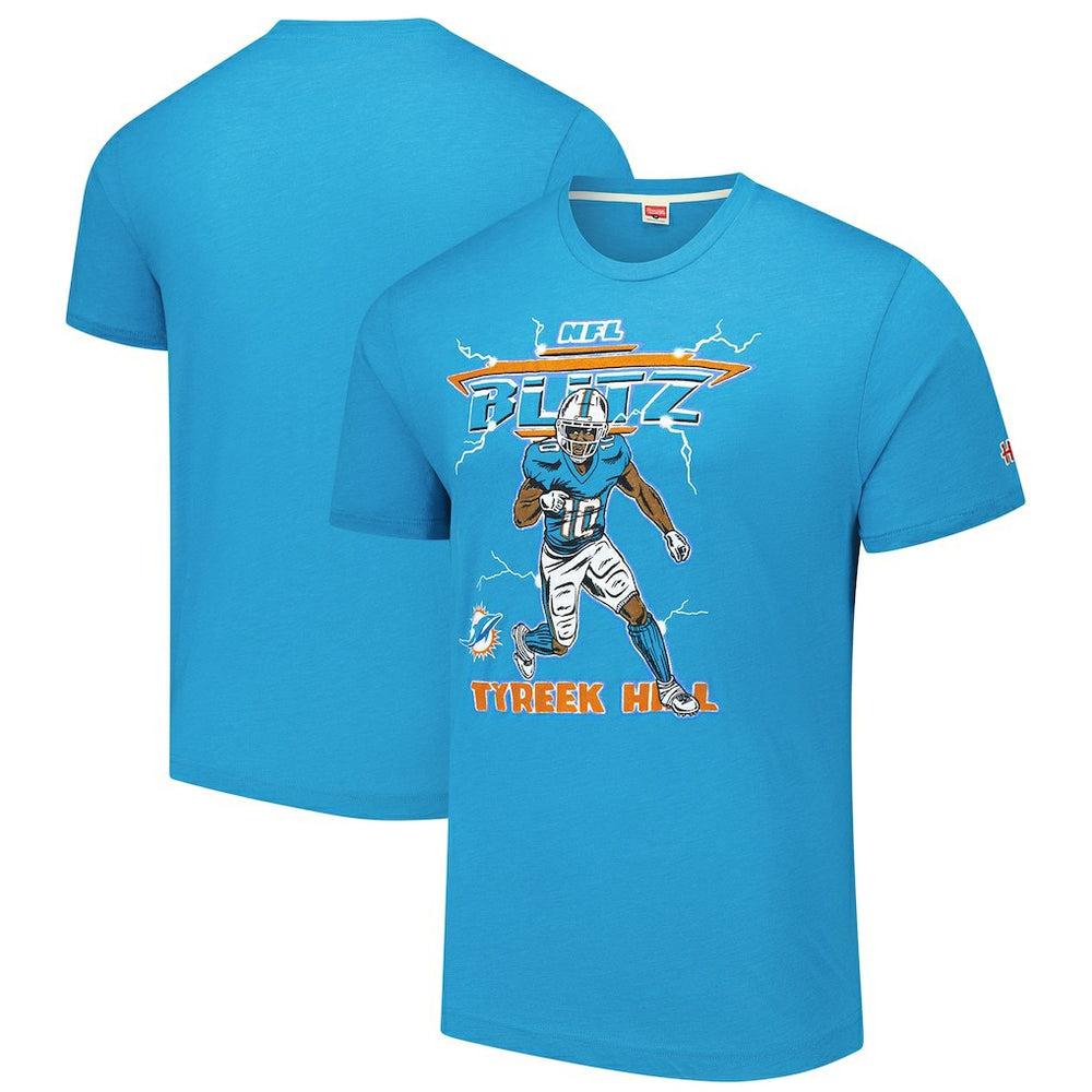 Miami Dolphins Tyreek Hill Homage Unisex NFL Blitz Player Tri-Blend T-Shirt