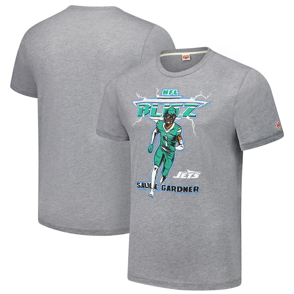 New York Jets Ahmad Sauce Gardner Homage Unisex NFL Blitz Player Tri-Blend T-Shirt