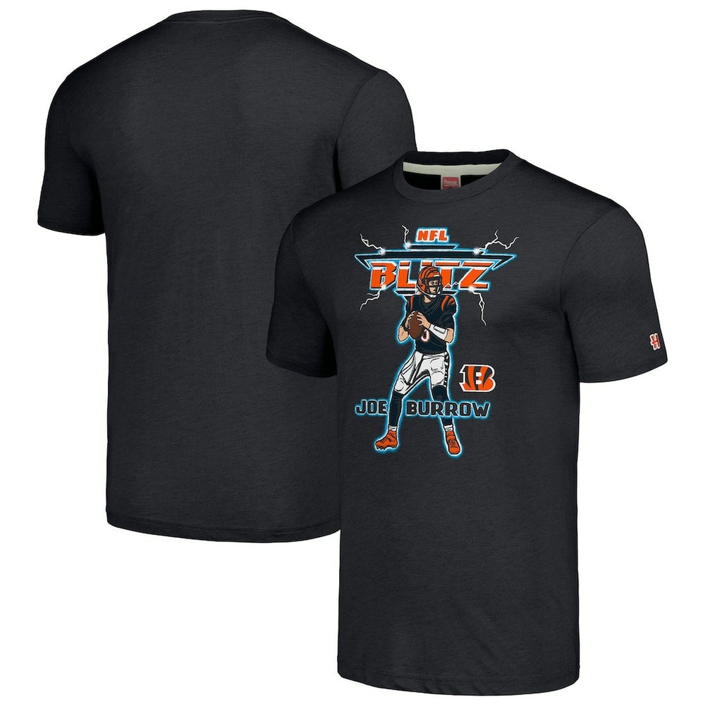 Cincinnati Bengals Joe Burrow Homage Unisex NFL Blitz Player Tri-Blend T-Shirt